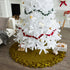 Hand Felted Wool Christmas Tree Skirt - Overlapping Flowers Border in Chartreuse Green - 64" - ARCADIA HOME